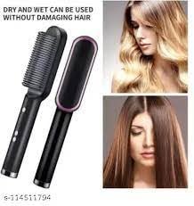 Hair Straightener brush for Women &amp; Men, Hair Styler, Straightener Machine Brush/PTC Heating Electric Straightener with 5 Temperature Control (Multi colour)