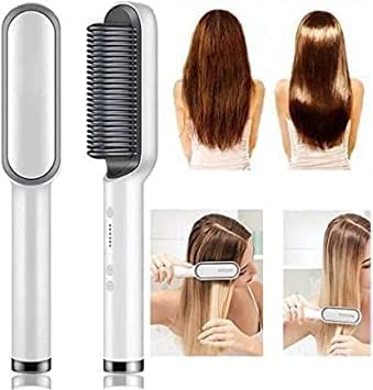 Hair Straightener brush for Women &amp; Men, Hair Styler, Straightener Machine Brush/PTC Heating Electric Straightener with 5 Temperature Control (Multi colour)