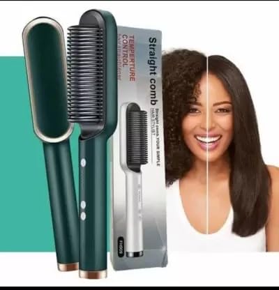 Hair Straightener brush for Women &amp; Men, Hair Styler, Straightener Machine Brush/PTC Heating Electric Straightener with 5 Temperature Control (Multi colour)
