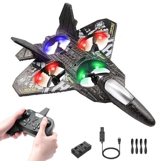 RC Plane, 2.4 GHz Remote Controlled Aeroplane Jet Fighter Quadcopter Aircraft